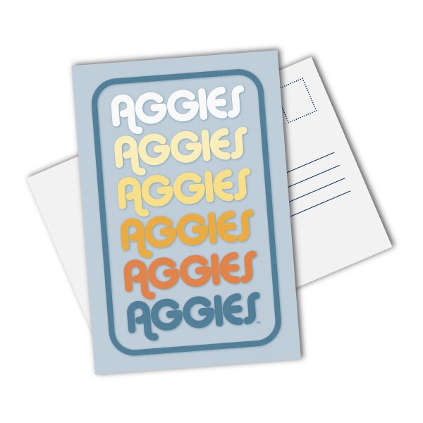 Aggies Repeated Postcard Multicolor